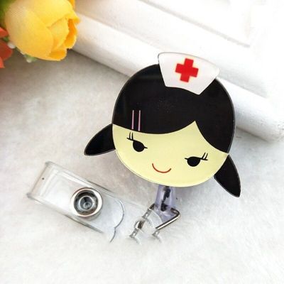 Fashion Cartoon Can Buckle Work Nurse Certificate Pull Peels Chest Card Clip Certificate Retractable Buckle Name Tag