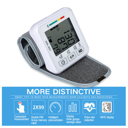 Medical Digital Wrist Blood Pressure Monitor Automatic Tonometr BP Measurement Presion Arterial Tensiometro Sphygmomanometer