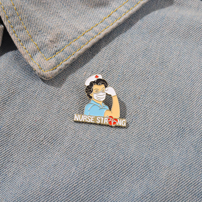 Medical Series Alloy Brooch Refueling Female Nurse