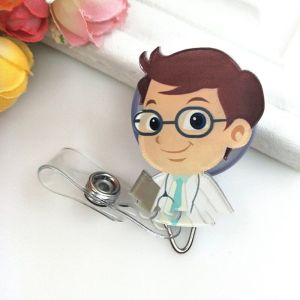 Fashion Cartoon Can Buckle Work Nurse Certificate Pull Peels Chest Card Clip Certificate Retractable Buckle Name Tag